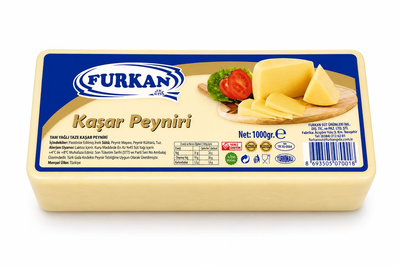 Furkan Tam Yağlı Taze Kaşar Peyniri